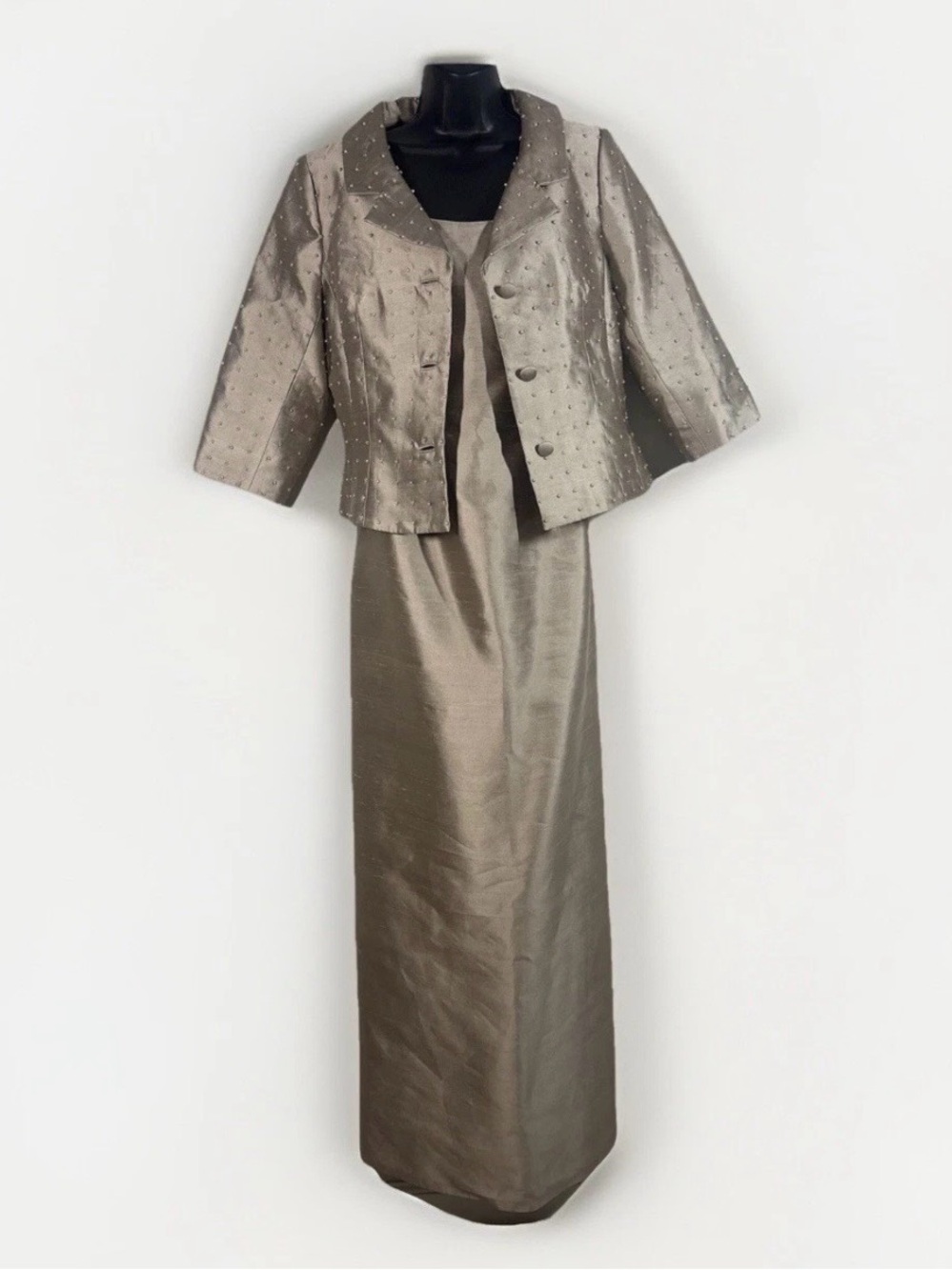 Montage Mon Cheri 12 Formal Gown 
pearl beaded jacket strapless dress mother